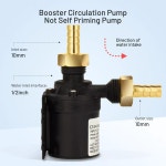 14A DC 12V 워터 펌프 순환 - 3 6피트 트 어댑터 초조용한 브러시리스 모터 태양열 히터 RV 양조 농장 비자기 프라이밍 용 43GPM 19