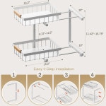 ADBIU 언더 싱크 정리함 2팩 2단 확장 높이 욕실 주방 보관함