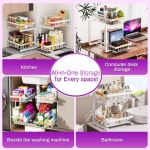 ADBIU 언더 싱크 정리함 2팩 2단 확장 높이 욕실 주방 보관함