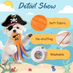 Zeaxuie 인터랙티브 개 장난감 치아를 위한 충전재 없는 2팩 중소형 품종을 분주함을 유지하는 삐걱거리는 씹는 크링클 옥토퍼스