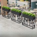 식당 커피숍 공간 분리 철제 진열대 선반 화분 파티션 지원