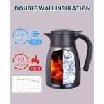 GiNT 1L 34온스 보온 커피 카라페 보온 이중벽 진공 카라페 34 Ounces