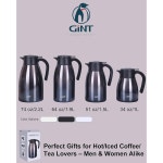 GiNT 1L 34온스 보온 커피 카라페 보온 이중벽 진공 카라페 34 Ounces