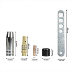 19개 세트 MB15 MIG 접촉 팁 0 토치 노즐 부품 키트 원뿔형 슬리브 로드 도구