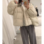 코듀로이 숄카라 패딩 여 도톰한 보온 코트 J0329