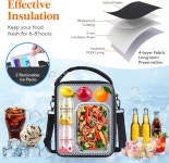 남성용 라이프윗 단열 도시락 확장 가능한 쿨러백 직장 여행 대학용 아이스팩 2개와 어깨끈이 달린 여성용 냉동 8 2L 8 2L