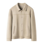 울 100 추동 양면 캐시미어 점퍼 남성 캐주얼 쇼트 트위드 캐주얼 코트 J0315