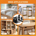 L 브래킷 코너 브레이스 키트 나무 선반용 스테인리스 스틸 3가지 90도 직각 가구 캐비닛 서랍 의자용 메탈 브래킷 나사 88개 3 Size 26PCS