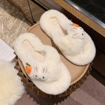 겨울 방한 여성 퍼 슬리퍼 토끼 실내화 캐릭터 EVA창