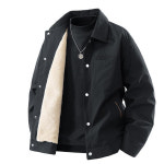 남성 카고 재킷 얇은 가을 겨울 스트리트 캐주얼 코트 솔리드 터틀넥 상의 J0314