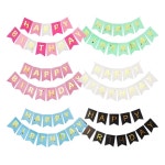 화이트 생일 가랜드 해피버스데이 방패모양 6컬러 축하 환갑 경로당 복지관 잔치 가족 생신 파티 팔순 칠