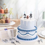 오토링 넘버 캔들 홀더 세트 생일 케이크 기념일 축하를 위한 수제 재활용 알루미늄 토퍼 선물