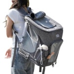 퍼피허그 Portable 강아지 백팩 캐리어 산책 이동 가방 고양이 애견 기내용 컨넬 카시트 배낭 1개 F