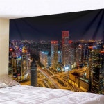 남산 풍경 쉬폰 패브릭 포스터 침실 실내 감성 인테리어 플란넬 가로 G1631