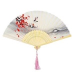 대나무 수채화 부채 휴대 고급