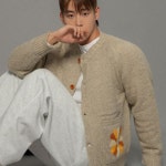 피앤콤마 플라워 포켓 라운드 가디건