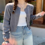 여성 3컬러 봄 가을 데일리 라운드 파스텔 가디건 WFKB3PS