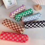 오성물산 6컬러 체크 패브릭 필통 파우치 초등 중등 고등 대학 1개