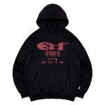 이스케이프프롬 남녀공용 ESCF 로고 콜라주 프린트 후드 티셔츠 L