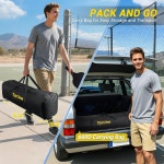 TYRSEN 프로 피클볼 네트 - 핸드 윈치 텐션 시스템 22피트 토너먼트 등급 새그 방지 잠금 휠 튼튼한 프레임 간편한 설정 휴대용 가방