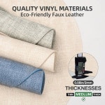 코스모카사 15 인조 가죽 원형 플레이스 매트 세트 4개 주방 식사 파티 실내 야외 베이지용 내열 방수 R-beige Set of 4