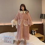 겨울 극세사 원피스 수면 잠옷 따뜻한 귀여운 롱 기모 공주 파자마 77 88