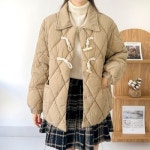 퍼니걸스 퍼니걸스 빅카라 누빔 깔깔이 떡볶이 하프 패딩 점퍼 7331 여성의류