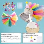 파충류 도마뱀 작은 애완동물을 위한 Wodison 15Pcs 수염 용 모자 조절 가능한 투투 스커트 생일 파티 의상