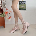 TKX 여성 봄 가을 메리제인 슈즈 중굽 편아한 소재 나비 귀여운 디자인 소프트 KN53 235