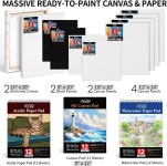 프렌치 이젤이 포함된 188Pc 올인원 아트 페인팅 키트 96 아크릴 수채화 유화 세트 성인 예술가