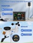 AIRAIN TECH 10-in-1 무선 기상 관측소 실외 센서 레인 게이지 원자 시계 풍속 풍향 실내 온도 습도 기압계 일기 예보 등 WiFi