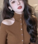 올해 유행하는 오프숄더 니트 여 가을 심플하고 고급스러운 이너웨어 J0252