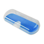 간편한 투명 플라스틱 안경케이스 안경 선글라스 수납 보관함 연두 S-25B