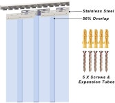 VIZ-PRO 6PCS 스트립 도어 커튼 84 높이 X 36 너비 0 08 두께 표준 투명 PVC 3 7 도어의 56 36 W x 84 L Pack of 1