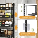 비소게즈 6층 도어 식기 보관함 조절 가능한 바구니가 대형 금속 시즈닝 랙 2-in-1 벽걸이 주방