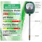 아이거딘 토양 시험기 수분계 토양 pH 측정기 햇빛 가열성 정원용 실내외 정원용 대형 다이얼 농장 시험 키트-딥그린