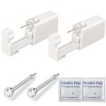 SILVER Angel 코 피어싱 키트 집에서 일회용 건 저자극성 스터드가 내장된 셀프 건 도구 스테