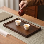 식탁트레이 식탁매트 쟁반 우드플레이트 사각 A 이중 핸들블랙 호두 팔레트