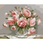 숫자로 그림 꽃 캔버스 그리기 그림 유화 손으로 그린 홈 장식 선물 프레임 99055 1개