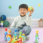 캐스B 러버 볼링 세트 게임 볼링핀 유아 놀이 맞추기 공놀이 스포츠 신체활동 타겟놀이