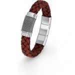 에스올리버 남성 팔찌 1 브레이디드 스테인리스 가죽 21 돌 2015052 20 329515