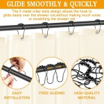 샤워 커튼 후크 링 커튼용 장식용 방청 금속 12개 욕실 로드용 슬라이딩 이지 스냅 링