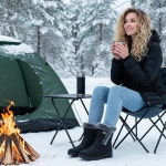 해렌스 여성 겨울 부츠 컴포트 스노우 웜 퍼 안감 야외 방수