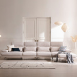 헤이미쉬홈 몽드 6인용 아쿠아텍스 이지클린 조야 패브릭 모듈 스윙 소파 + 스툴