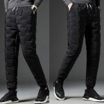 고주파 방한 패딩팬츠 남자기모트레이닝 양털 바지 겨울바지 밴딩바지 겨울 남자 바지 트레이닝복 밴딩 오리털방한바지블랙2xl