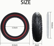 YINCL 50 75-6 1 스쿠터 타이어 2pcs 8 1 2 x 2 솔리드 모든 8 5 타이어와 호환되는 교체 휠