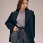 나이스클랍 배색 라운드넥 니트 탑 N254PWK938