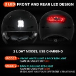 LED 조명이 DKONI 자전거 헬멧 통근 USB 충전식 앞뒤 조명 성인 남성용 Large inch