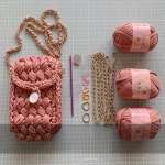 코바늘 핸드폰가방 만들기키트 손뜨개세트 공예 취미 DIY 망스티치 1개