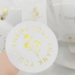 금박 선물 카드 상자 파티 포장 장식 베이킹 음식 중소기업 스티커 감사합니다 1 pcs H0593-100